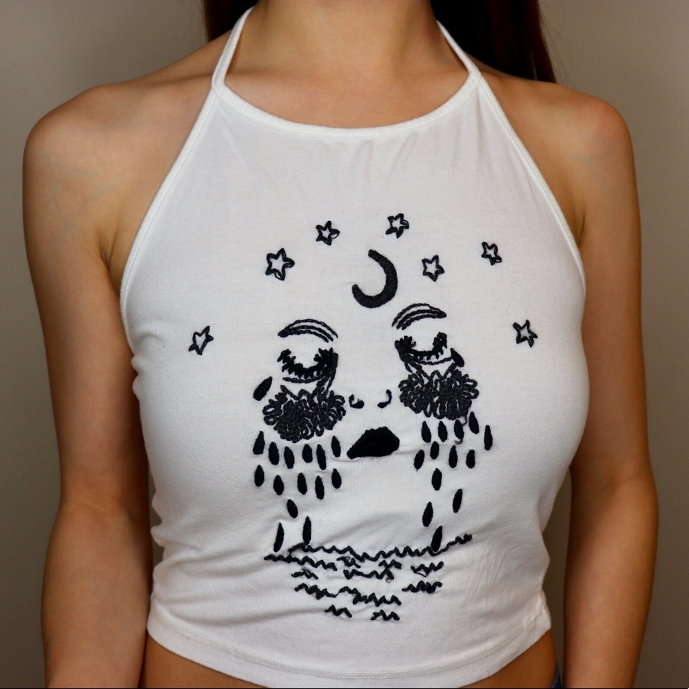 Brandy Melville Tear Face Halter top